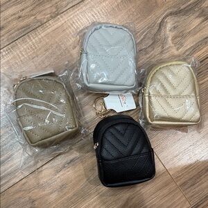 Mini Quilted Keychain Pouch w/zippered inside